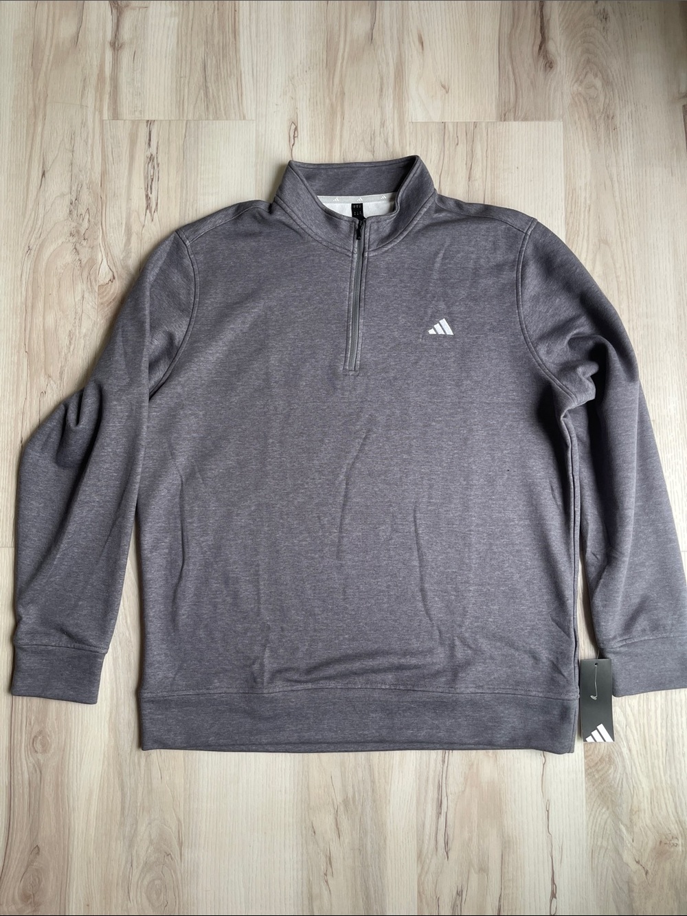 adidas Men’s Heather Gray Half-Zip Performance Pullover